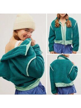 FP Movement Courtside Fleece Jacket Teal Large